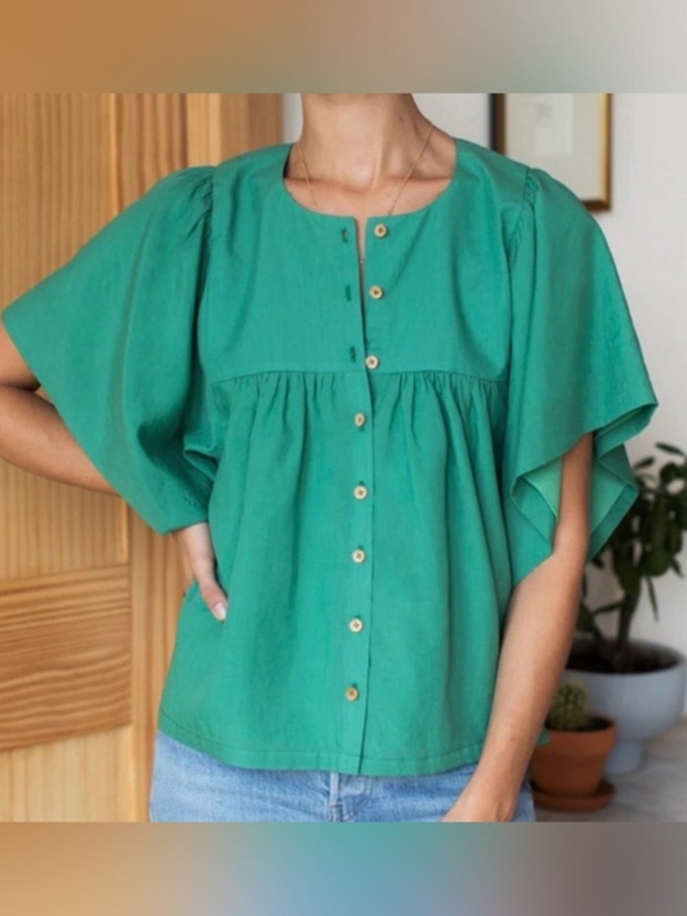 Emerson Fry Marion Button Blouse L